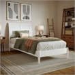 Valencia Twin XL Solid Wood Low Profile Sleigh Platform Bed in White