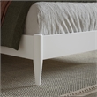 Valencia Twin XL Solid Wood Low Profile Sleigh Platform Bed in White