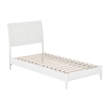 Valencia Twin XL Solid Wood Low Profile Sleigh Platform Bed in White