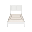 Valencia Twin XL Solid Wood Low Profile Sleigh Platform Bed in White