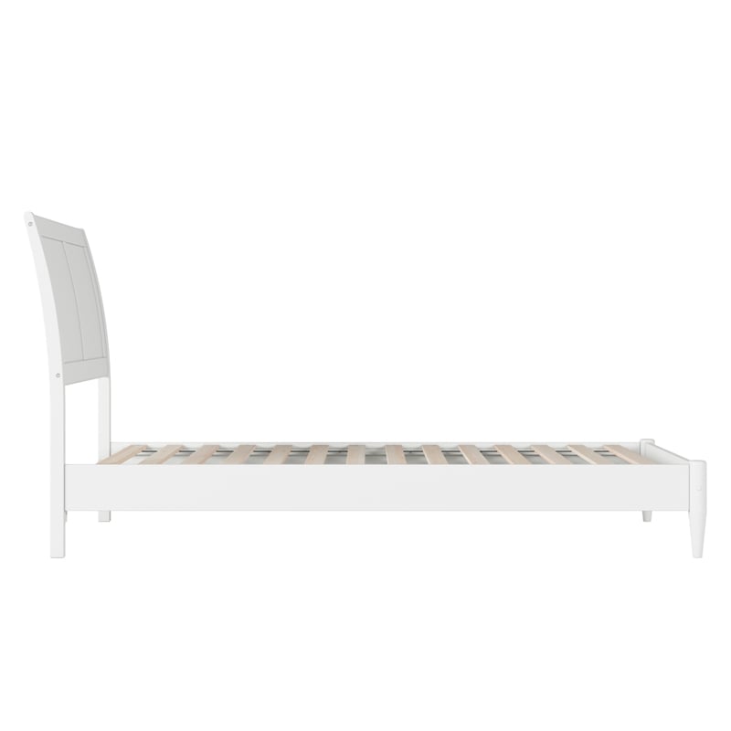 Valencia Twin XL Solid Wood Low Profile Sleigh Platform Bed in White