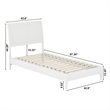 Valencia Twin XL Solid Wood Low Profile Sleigh Platform Bed in White