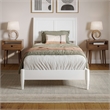 Valencia Twin XL Solid Wood Low Profile Sleigh Platform Bed in White