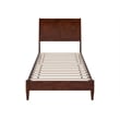 Valencia Twin XL Solid Wood Low Profile Sleigh Platform Bed in Walnut