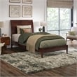 Valencia Twin XL Solid Wood Low Profile Sleigh Platform Bed in Walnut