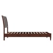 Valencia Twin XL Solid Wood Low Profile Sleigh Platform Bed in Walnut