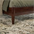 Valencia Twin XL Solid Wood Low Profile Sleigh Platform Bed in Walnut