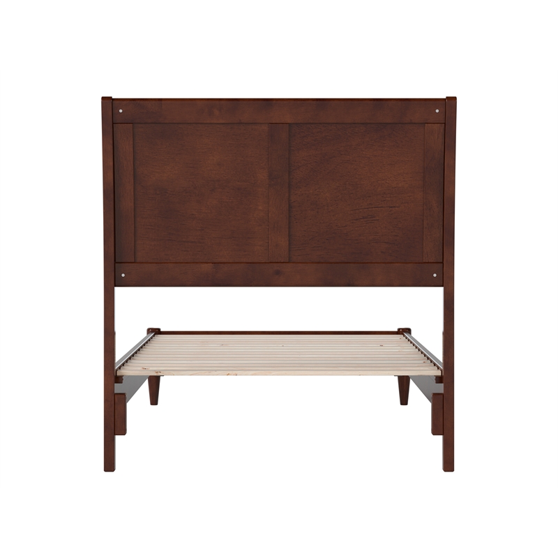 Valencia Twin XL Solid Wood Low Profile Sleigh Platform Bed in Walnut