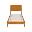 Valencia Twin XL Solid Wood Low Profile Sleigh Platform Bed in Light Toffee