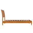 Valencia Twin XL Solid Wood Low Profile Sleigh Platform Bed in Light Toffee