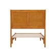 Valencia Twin XL Solid Wood Low Profile Sleigh Platform Bed in Light Toffee