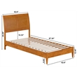 Valencia Twin XL Solid Wood Low Profile Sleigh Platform Bed in Light Toffee