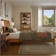 Valencia Twin XL Solid Wood Low Profile Sleigh Platform Bed in Light Toffee