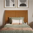 Valencia Twin XL Solid Wood Low Profile Sleigh Platform Bed in Light Toffee