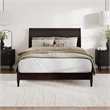 Valencia Queen Solid Wood Low Profile Sleigh Platform Bed in Espresso