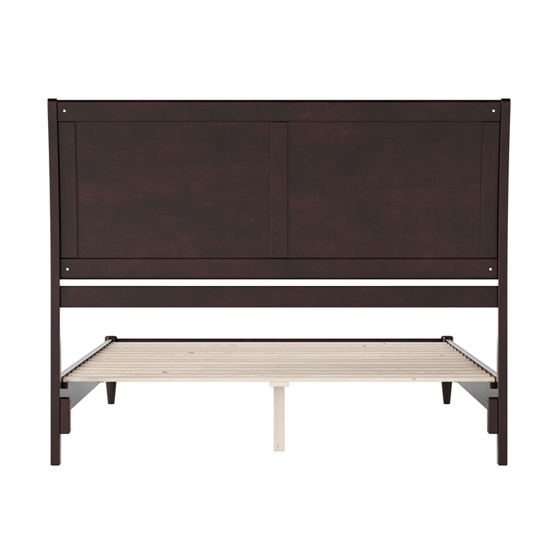 Valencia Queen Solid Wood Low Profile Sleigh Platform Bed in Espresso