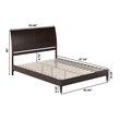 Valencia Queen Solid Wood Low Profile Sleigh Platform Bed in Espresso