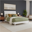 Valencia Queen Solid Wood Low Profile Sleigh Platform Bed in White