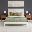 Valencia Queen Solid Wood Low Profile Sleigh Platform Bed in White