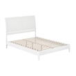 Valencia Queen Solid Wood Low Profile Sleigh Platform Bed in White