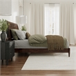 Valencia Queen Solid Wood Low Profile Sleigh Platform Bed in Walnut