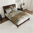 Valencia Queen Solid Wood Low Profile Sleigh Platform Bed in Walnut