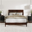 Valencia Queen Solid Wood Low Profile Sleigh Platform Bed in Walnut