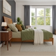 Valencia Queen Solid Wood Low Profile Sleigh Platform Bed in Light Toffee