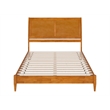 Valencia Queen Solid Wood Low Profile Sleigh Platform Bed in Light Toffee