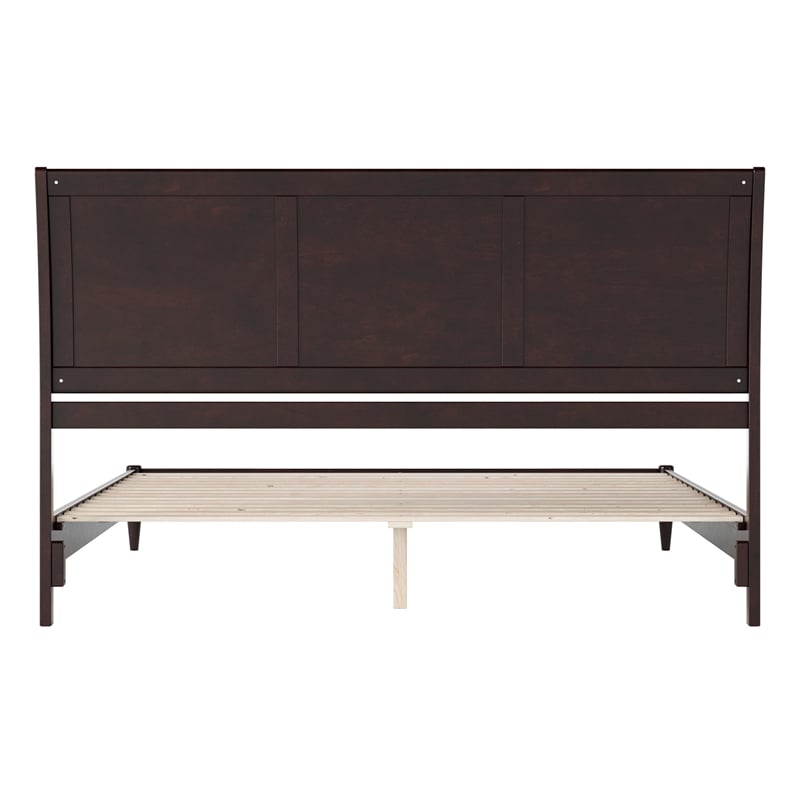 Valencia King Solid Wood Low Profile Sleigh Platform Bed in Espresso