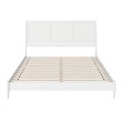 Valencia King Solid Wood Low Profile Sleigh Platform Bed in White