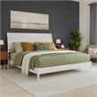 Valencia King Solid Wood Low Profile Sleigh Platform Bed in White