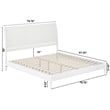 Valencia King Solid Wood Low Profile Sleigh Platform Bed in White