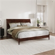 Valencia King Solid Wood Low Profile Sleigh Platform Bed in Walnut