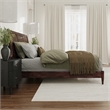Valencia King Solid Wood Low Profile Sleigh Platform Bed in Walnut