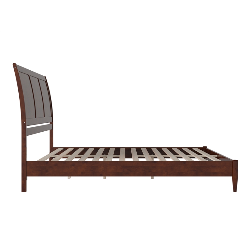 Valencia King Solid Wood Low Profile Sleigh Platform Bed in Walnut