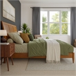 Valencia King Solid Wood Low Profile Sleigh Platform Bed in Light Toffee