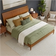 Valencia King Solid Wood Low Profile Sleigh Platform Bed in Light Toffee