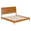 Valencia King Solid Wood Low Profile Sleigh Platform Bed in Light Toffee