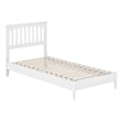 Becket Twin XL Wood Low Profile Platform Bed in White