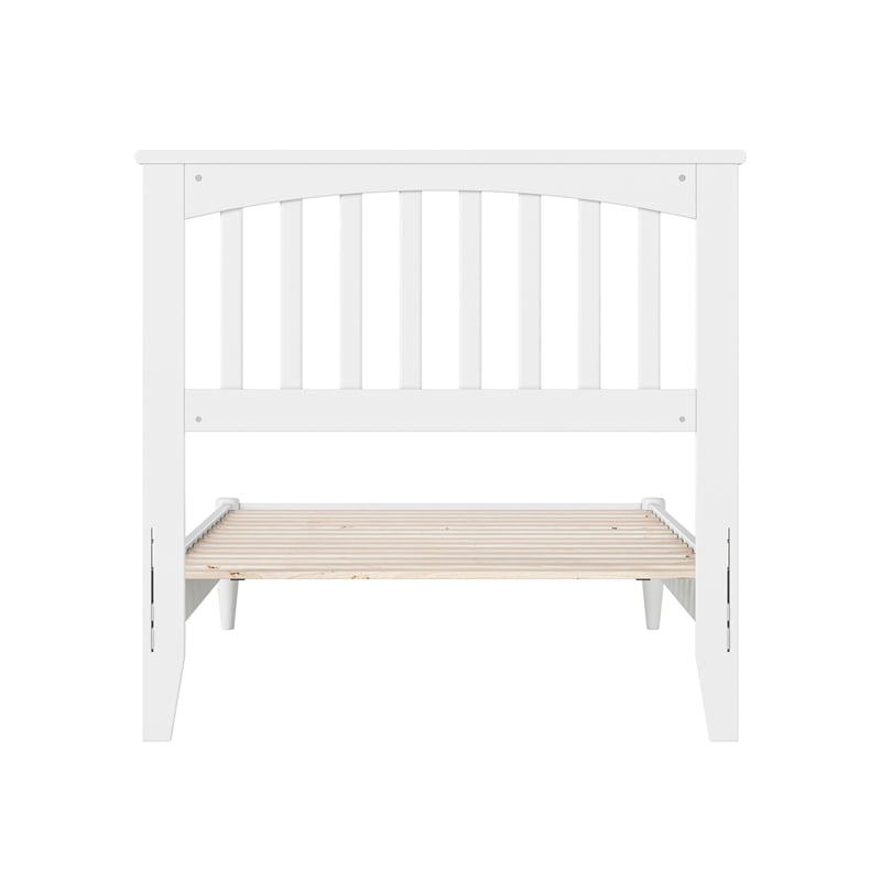 Becket Twin XL Wood Low Profile Platform Bed in White