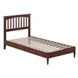 Becket Twin XL Wood Low Profile Platform Bed in Walnut