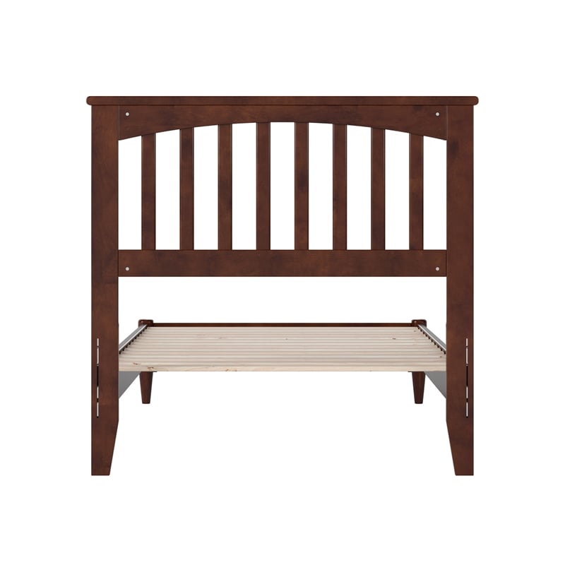 Becket Twin XL Wood Low Profile Platform Bed in Walnut