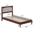 Becket Twin XL Wood Low Profile Platform Bed in Walnut