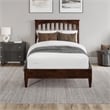 Becket Twin XL Wood Low Profile Platform Bed in Walnut