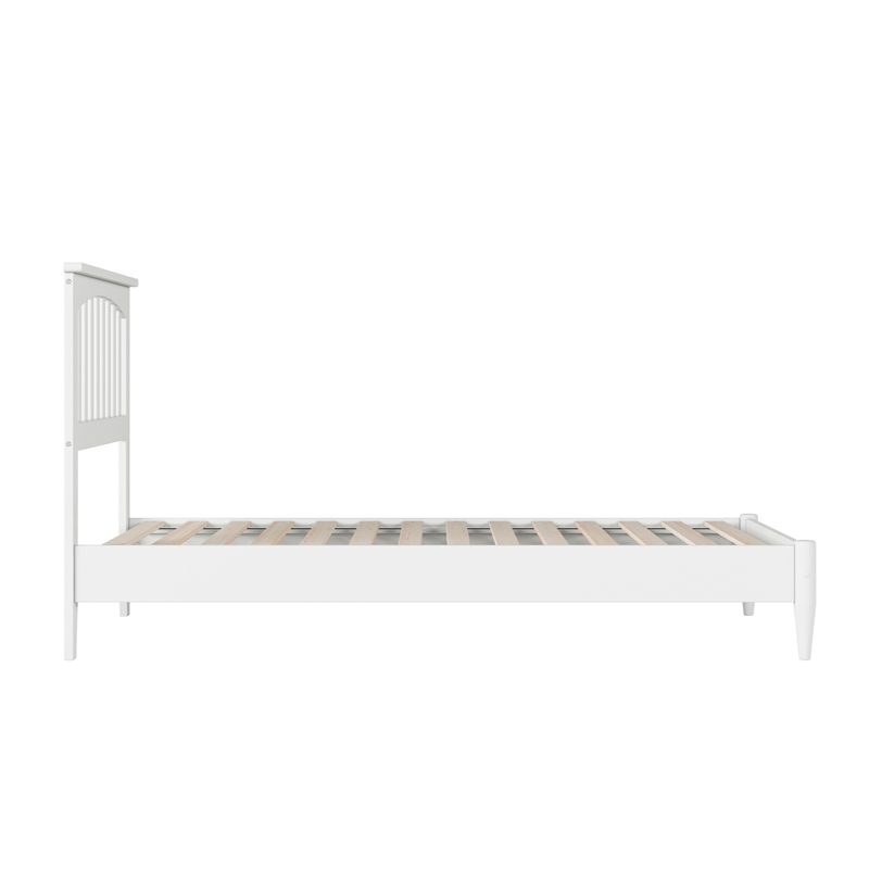 Becket Twin Wood Low Profile Platform Bed in White