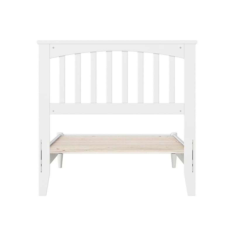 Becket Twin Wood Low Profile Platform Bed in White