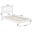 Becket Twin Wood Low Profile Platform Bed in White