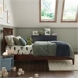 Becket Twin Wood Low Profile Platform Bed in Walnut