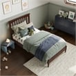 Becket Twin Wood Low Profile Platform Bed in Walnut